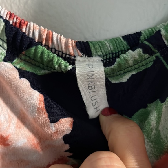 EUC Pinkblush navy and pink floral off shoulder maxi dress. - Picture 6 of 7